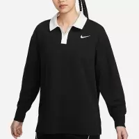 NIKE耐克短袖T恤运动休闲针织宽松款女装POLO衫FZ6534-010 D