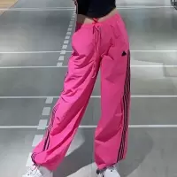 adidas/阿迪达斯女裤新款梭织三条纹直筒宽松运动长裤JJ1120 C