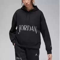 NIKE连帽卫衣JORDAN运动休闲加绒保暖针织女装套头衫FN5435-010 D