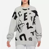 NIKE耐克卫衣运动休闲舒适针织圆领宽松款女装套头衫HF0385-050 D