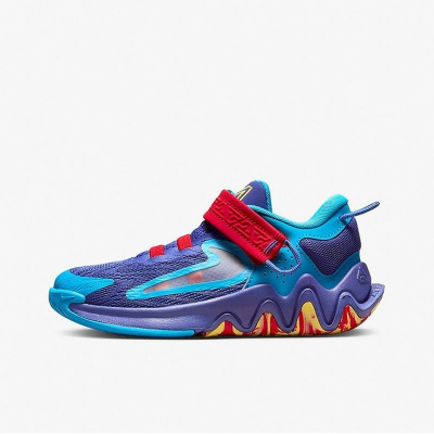 NIKE耐克篮球鞋舒适耐磨低帮魔术贴大童运动休DQ1942-400 Z