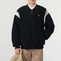 adidas/阿迪达斯三叶草外套保暖仿羊羔绒双面穿男女夹克IX4215 D