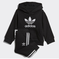 ADIDAS阿迪达斯三叶草连帽卫衣裤子套装针织婴童运动装DV2809 Z