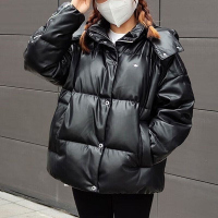 adidas/阿迪达斯女装新款运动服皮面连帽保暖羽绒服外套HS9526 C