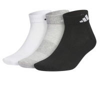 ADIDAS阿迪达斯袜子运动休闲透气男女短袜三双装JC9268 C