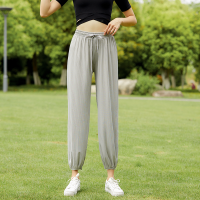 夏季新款宽松大码运动休闲裤灯笼裤哈伦裤居家裤防蚊裤垂感女薄款