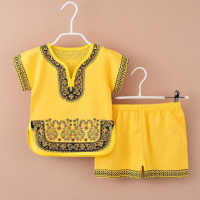 2019夏季男女童唐装套装国学服夏装短袖棉绸中国风儿童宝宝两件套