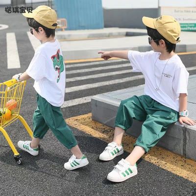 童装男童套装夏装2019新款时尚中大童儿童韩版帅气休闲短袖两件套