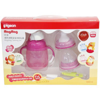 贝亲(Pigeon)成长训练宝宝水杯礼盒粉色组1阶段180ml 3个月以上PL198