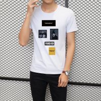 男士短袖T恤韩版宽松大码弹力男半袖青少年打底衫潮流社会人小衫