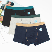 3件装纯色简约韩版中腰纯棉男士内裤韩版加肥加大胖子大码四角裤