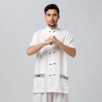 春夏太极服棉麻男女长短袖套装夏季亚麻太极拳中老年练功服