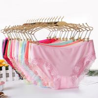 莫代尔女士内裤低腰性感火辣蕾丝三角裤头棉质木代尔无痕大码底裤
