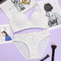 内衣女无钢圈聚拢小胸罩蕾丝性感薄款学生高中少女上托收副乳文胸