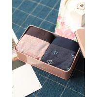 2条装男内裤夏季平角中腰盒装青年个性潮男四角短裤头