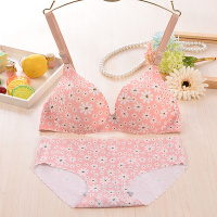 内衣女无钢圈聚拢小胸罩性感收副乳学生高中少女一片式无痕文胸薄