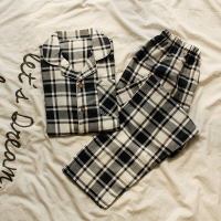 情侣睡衣夏季短袖长裤棉质薄款女士家居服夏天宽松大码纱布套装男