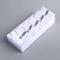 男袜子白色棉质中筒夏季薄款棉袜篮球袜子男士短袜吸汗运动白(灰)5双男士均码