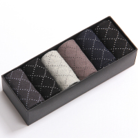 袜子男春夏薄款棉袜棉吸汗短袜菱形常规休闲商务男袜中筒长袜特!6双男棉袜(7600)39-42