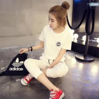 菌曼莎[外贸款]夏季韩版女式休闲时尚运动套装女两件套女装套装