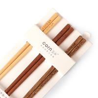 玉米(corn) 常规儿童筷子(鸡翅木18cm3双装)实木无漆无蜡 宝宝专用短筷子