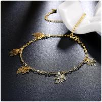 A044-A Women 18K yellow gold anklet jewelry 镀黄金色女脚链潮