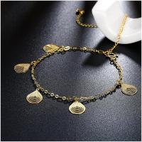 A055-A Women 18K yellow gold anklet jewelry 镀黄金色女脚链潮
