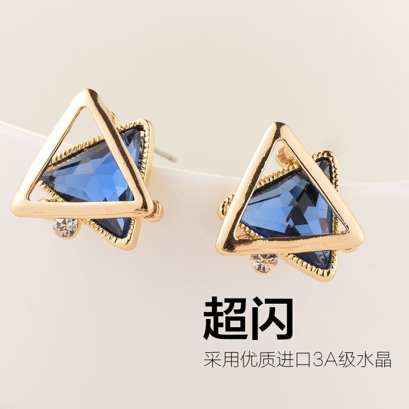 胭脂赵丽颖同款耳钉菱形饰品925银防过敏简约百搭韩国气质耳环女送女朋友老婆生日礼物送女朋友七夕情人节礼物