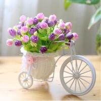 藤编家居装饰客厅餐桌饰品花器花篮摆件假花绢花_9_0