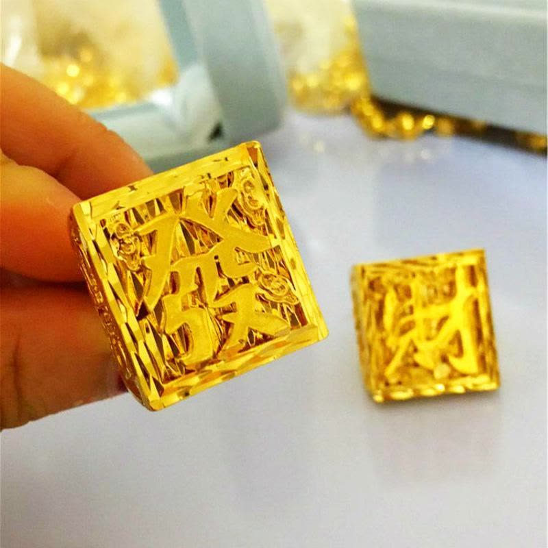 黄铜镀金男士长方形戒指欧币打造仿金越南沙金霸气饰品PTHSMY1037图片