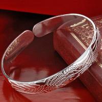 足银手镯 37克孔雀银镯子 吉祥如意女款手镯 2002056送女朋友七夕情人节礼物