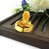 黄铜镀真金越南沙金关公戒指仿黄金加厚金男款开口戒指PTHSMY9995送女朋友七夕情人节礼物