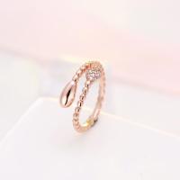 韩版时尚饰品s925银简约勺子微镶锆石开口可戒指女戒指饰品YWJY3036送女朋友七夕情人_9