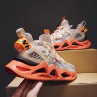 尘贺 夏季透气休闲运动男鞋飞织网面薄款软底减震超轻便跑步鞋