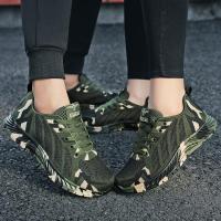 尘贺 夏季透气迷彩鞋军训练跑鞋女马拉松青少年中学生飞织跑步运动男鞋