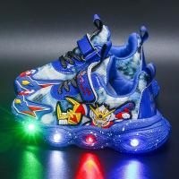 尘贺 奥特曼新款分化灯鞋运动跑步鞋夜间发光鞋时尚男女童鞋可爱鞋