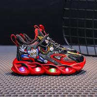 尘贺 奥特曼高品质儿童棉灯鞋运动跑步鞋夜间发光鞋保暖防水棉童鞋