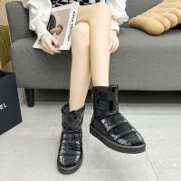 尘贺 雪地靴女2022冬季新款加绒保暖面包短靴防滑厚底靴子东北棉鞋