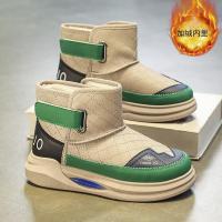 尘贺 儿童雪地靴2022新款棉鞋男童加绒加厚棉靴子宝宝冬季女童短靴冬鞋