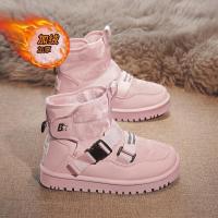 尘贺 儿童雪地靴女童防水防滑中大短靴子男童2022冬季新款加绒小童棉鞋