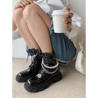 尘贺 马丁靴女秋冬2022新款厚底切尔西中筒靴女烟筒靴短靴子女鞋