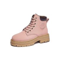 尘贺 马丁靴女2022年新款英伦风棕色靴子女鞋秋冬厚底短靴