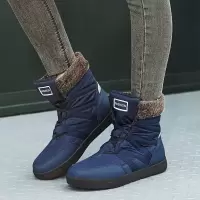 尘贺 情侣款冬季高帮棉鞋女雪地靴防水棉鞋保暖加绒棉靴男靴