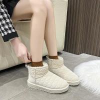 尘贺 雪地靴女2022年新款冬季加绒加厚短靴子防滑保暖棉鞋外穿