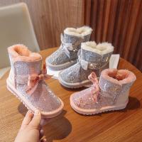 尘贺 秋冬季童鞋宝宝小童棉鞋加绒儿童雪地靴马丁靴时尚女童短靴子潮