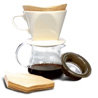 滴滤式手冲咖啡滤纸102扇形需配咖啡滤杯 美式咖啡机过滤纸无漂白简约现代生活日用家居百货