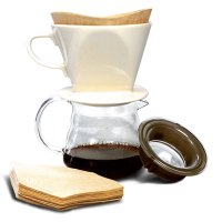 滴滤式手冲咖啡滤纸102扇形需配咖啡滤杯 美式咖啡机过滤纸无漂白简约现代生活日用家居百货