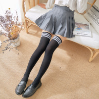 玥慕雅春夏秋日系三条防滑高筒袜子过膝袜女学院风长筒袜半截大腿丝袜
