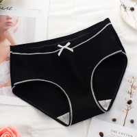 吾之语(3码数)螺纹日系纯棉大码少女内裤 纯棉中腰女士内裤