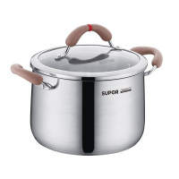 苏泊尔(SUPOR)小红圈芯彩304不锈钢汤锅 RT22AA1 家用复底22cm 汤奶锅泡面锅燃气电磁炉通用